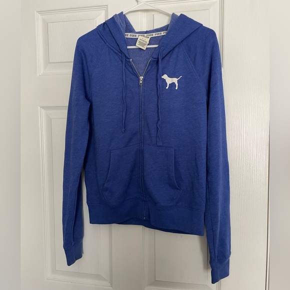 PINK Victoria's Secret Blue Zip-Up Hoodie size small - Picture 5 of 5